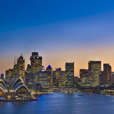 Australia, New South Wales, Sydney, The Sydney Opera House by the architec Jørn Utzon listed World Heritage by UNESCO and the bay of Circular Quay